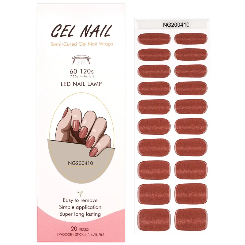 Parches de uñas semi curados en forma de corazón, adhesivos de color sólido de cobertura completa para uñas, necesitan lámpara UV, uñas postizas para manicura DIY 3