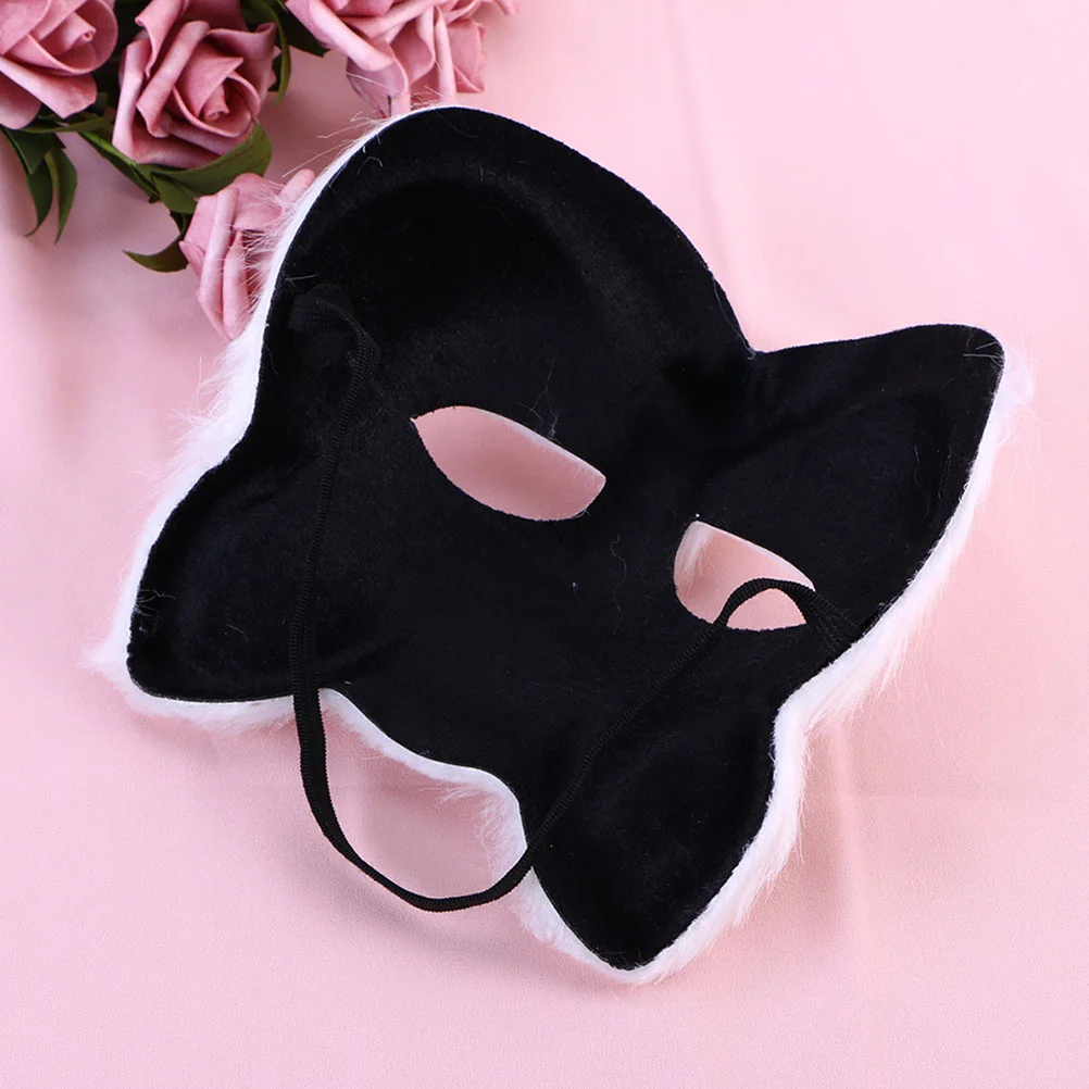 Masquerade Fox Mask Faux Fur Tail Halloween Prop Lovers Breathable Korean Overnight Face