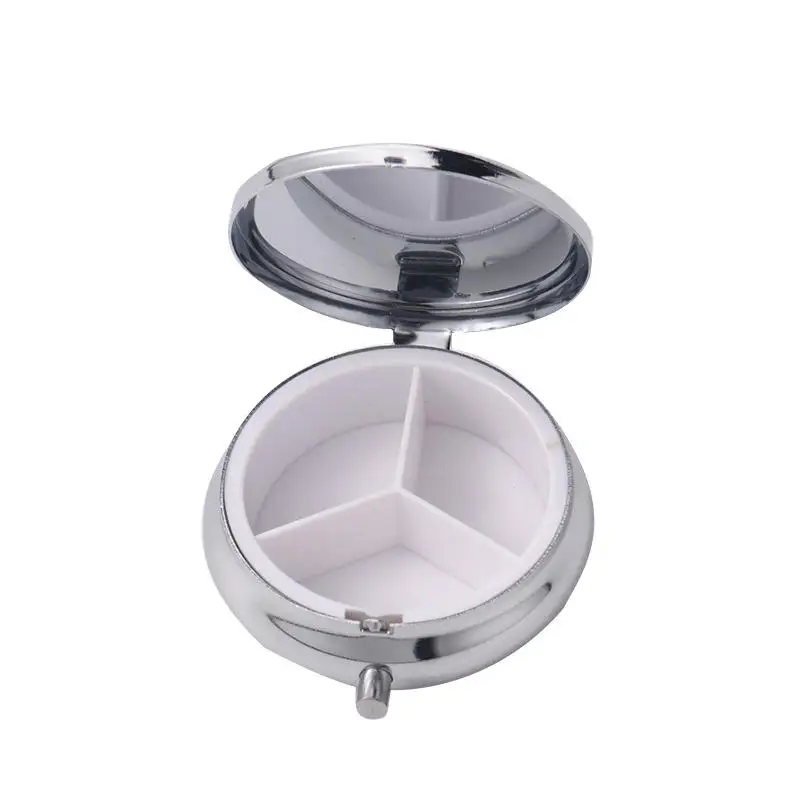 Sublimation Blank Metal Medicine Box Pill Holder Box Round Candy Jewelry Case for Heat Transfer Print