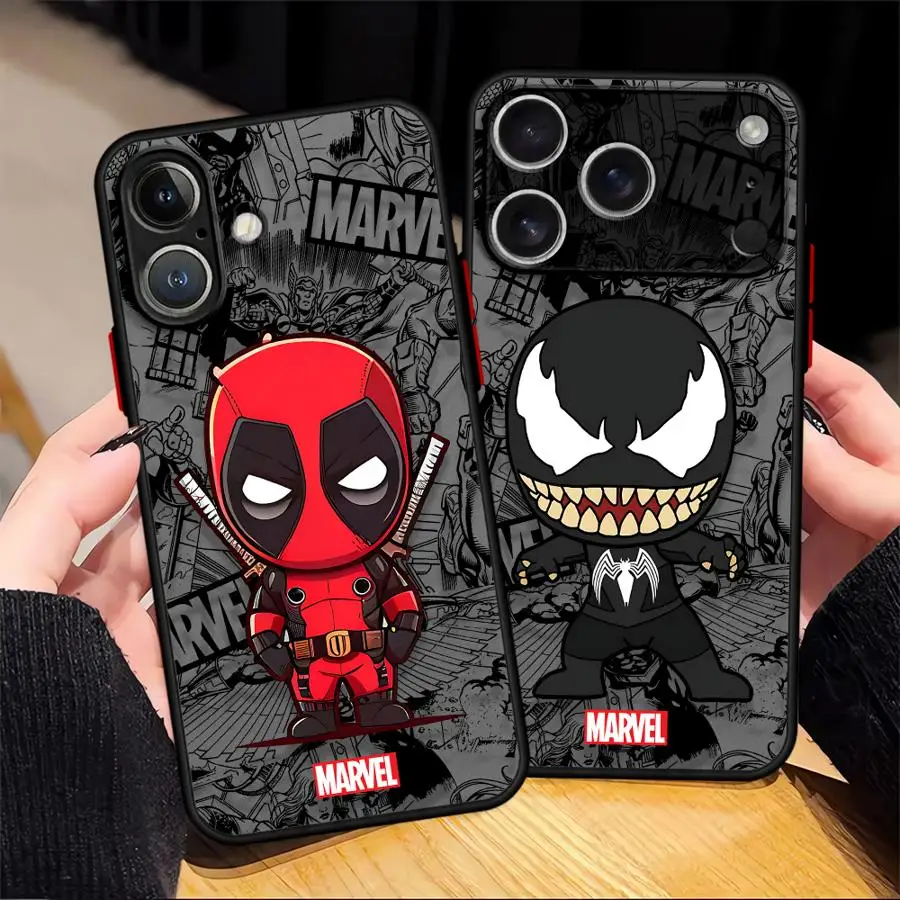 Funda para iPhone 17 Air 14 11 13 Mini XS 12 17 16 Pro Max 15 Plus 16e funda trasera para teléfono Marvel Deadpool Groot