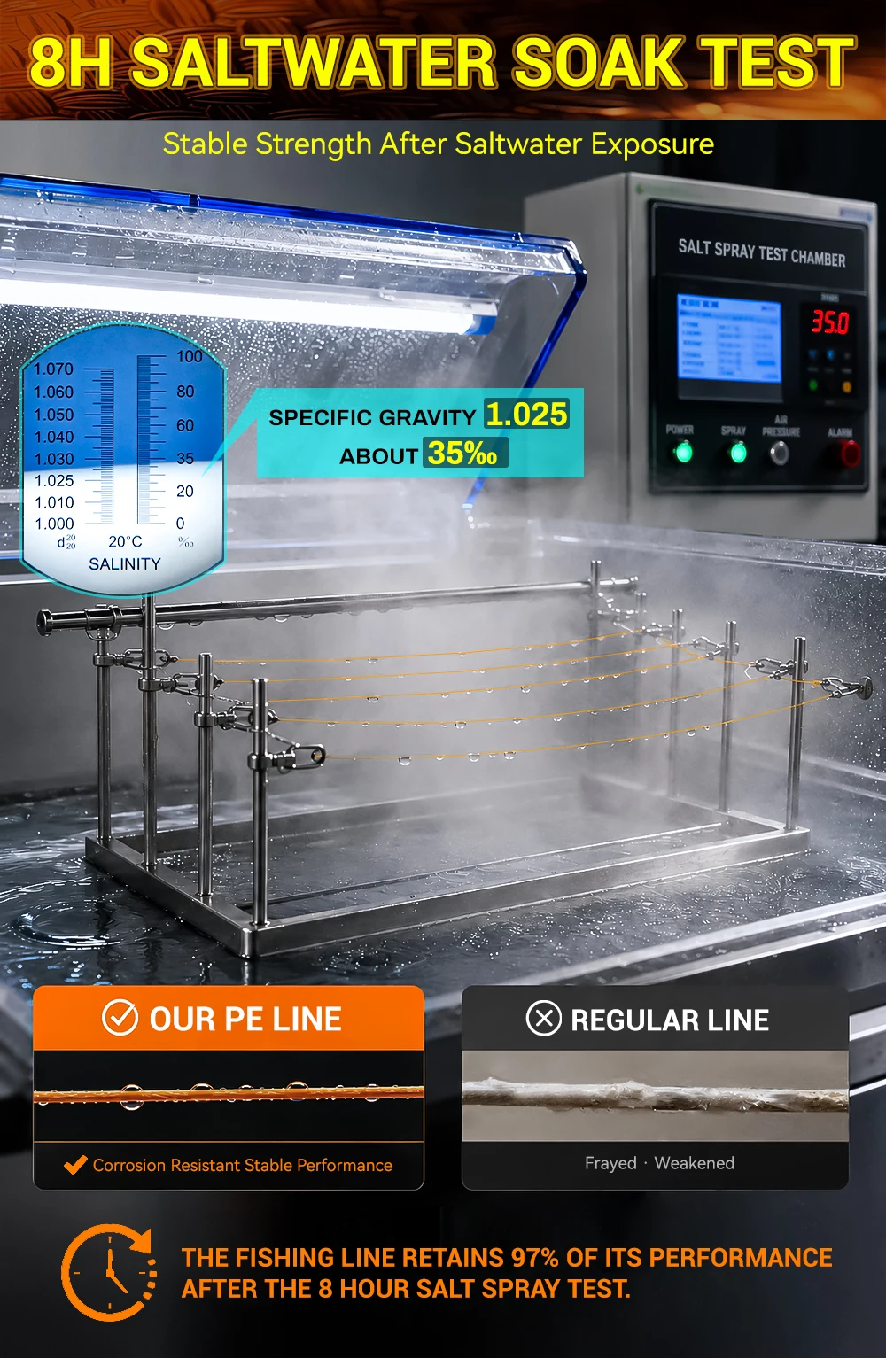 ZUKIBO OUTLANDER 8-Strang Geflochtene Angelschnur PE X8 Multifilament-Schnur, verschleißfester, salzwasserbeständig, UV-beständig – Detail 11