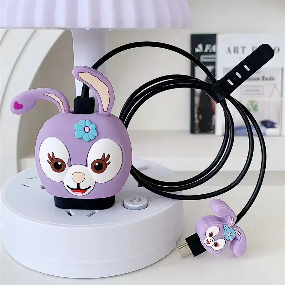 Nieuwe Miniso Cartoon Kabel Beschermer Set Voor Samsung 25W Oplader Originele Oplader Hoofd Beschermhoes Data Lijn Anti Breken