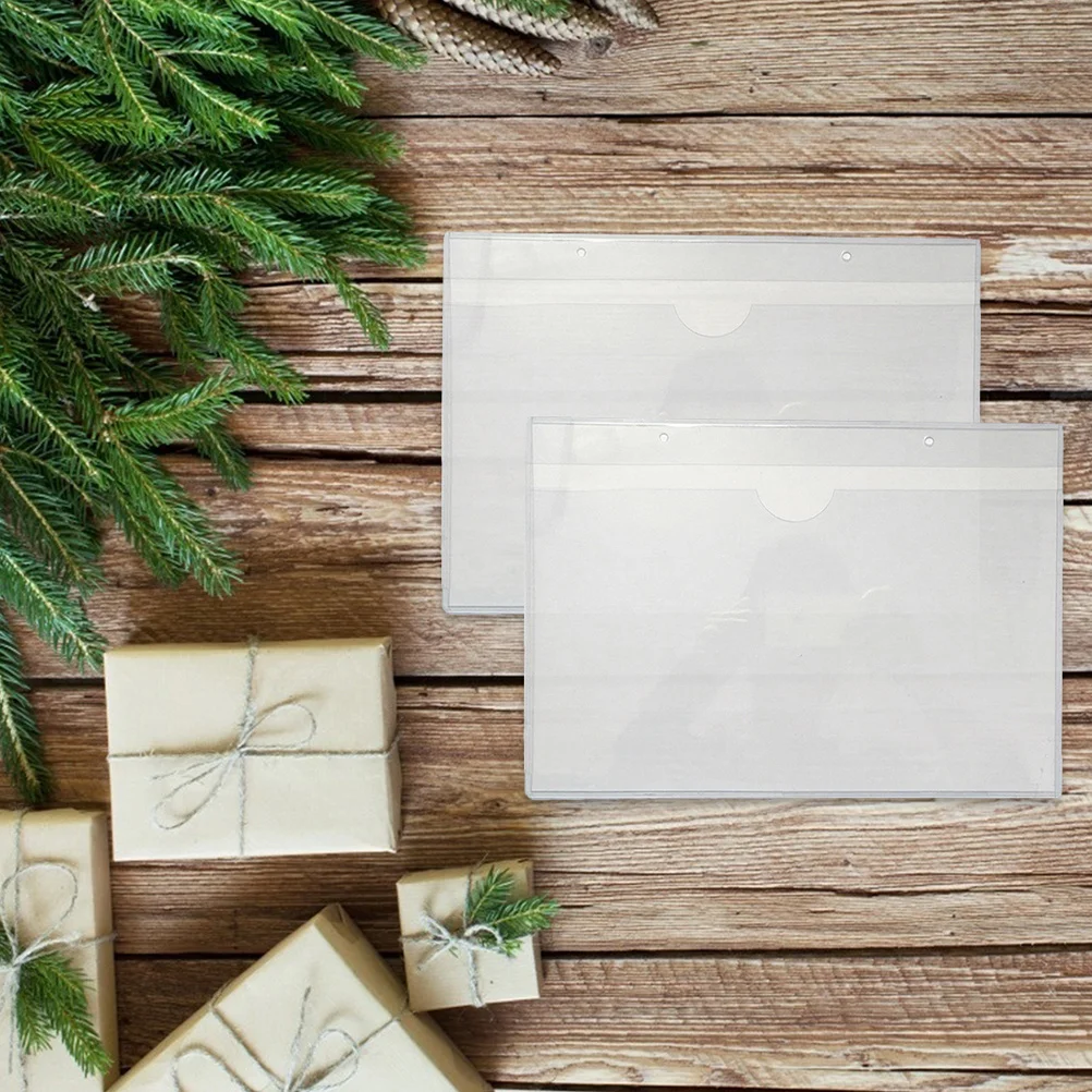 ซองใส่บัตรพลาสติกใสแบบมีกาวในตัว 20 ชิ้น สำหรับใส่บัตรธุรกิจ ซองใส่เอกสาร ซองใส่แฟ้ม