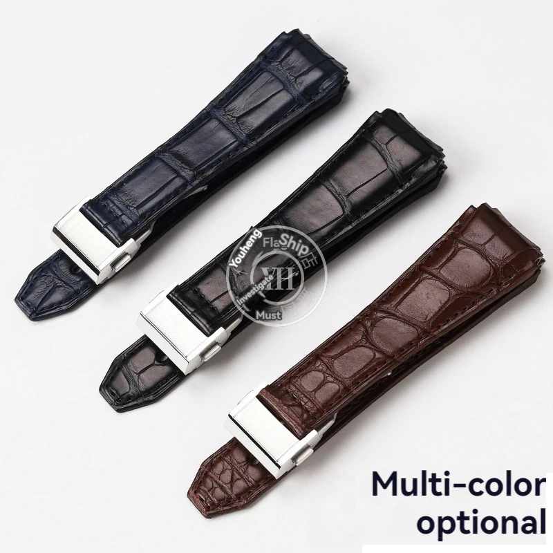 For Zenith DEFY series 95.9000.670/9004 Bugatti BG8601 with Steel Endlink Crocodile skin Watch Strap Genuine Alligator Watchband