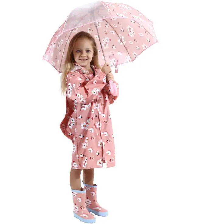 2022 New Style Raincoat Kids Cartoon Waterproof Rain Coat Polyester Boys Clothes Outdoor Children Baby Girls Jacket Coat Rainsut