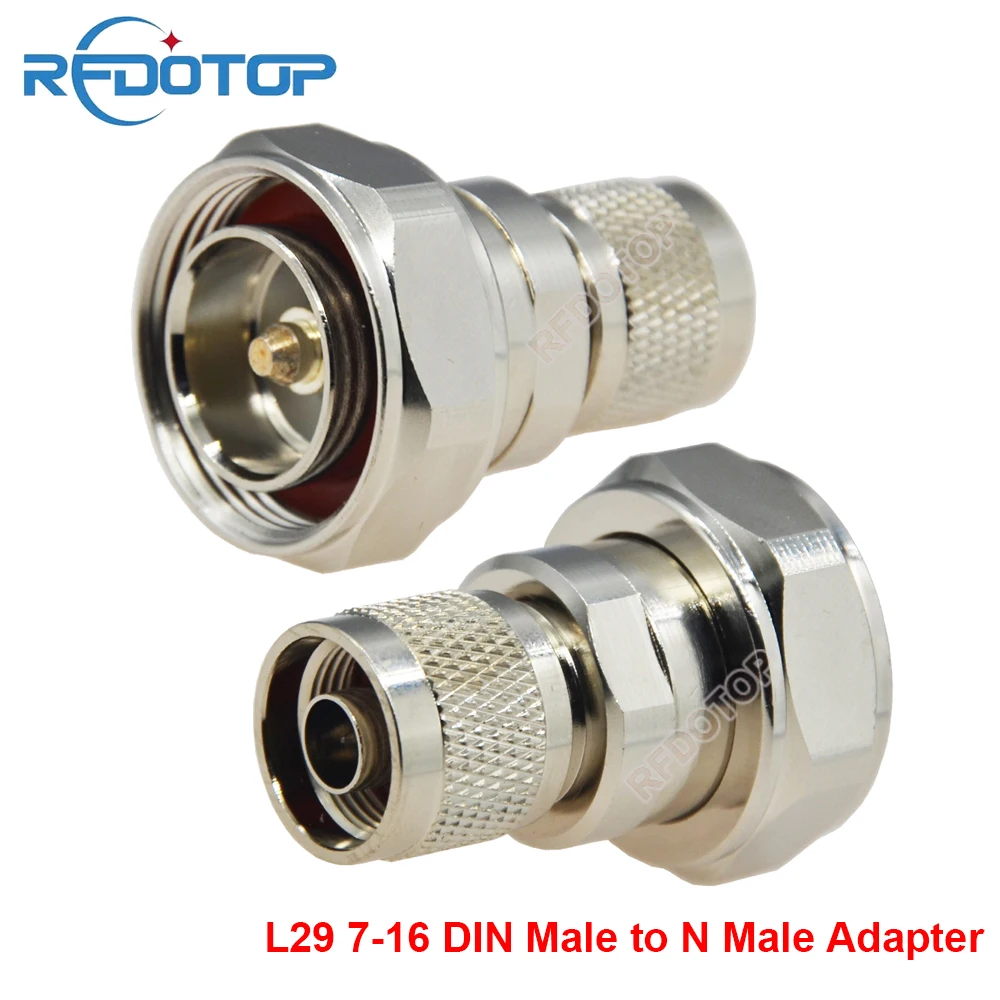 1PCS L29 7/16 DIN Male Plug to L16 N Male Plug Connector for Wifi Radio Antenna L16 N-J to DIN7-16  L29-K RF Coaxial Adapter