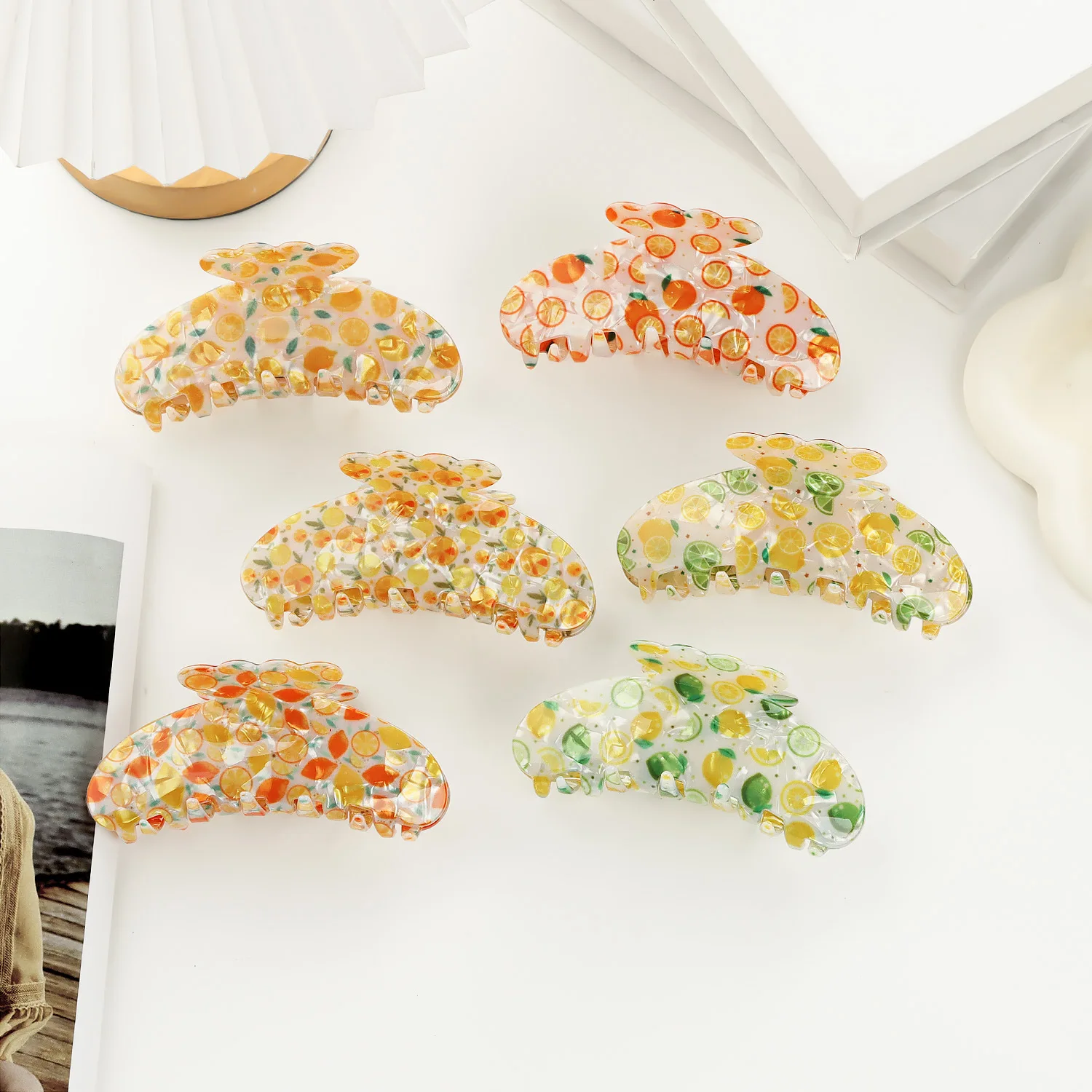 

Spring/Summer Colorful Fruit-Print Hair Clips: Trendy Hair Accessories for Girls, Versatile New Styles