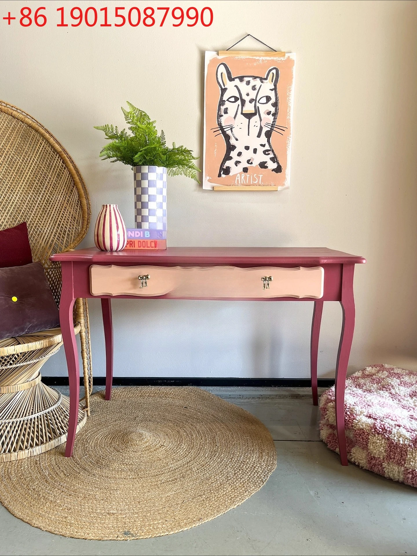 

Письменный стол во французском стиле из массива дерева для спальни, для небольшой квартиры, современный, простой, с двумя ящиками для хранения