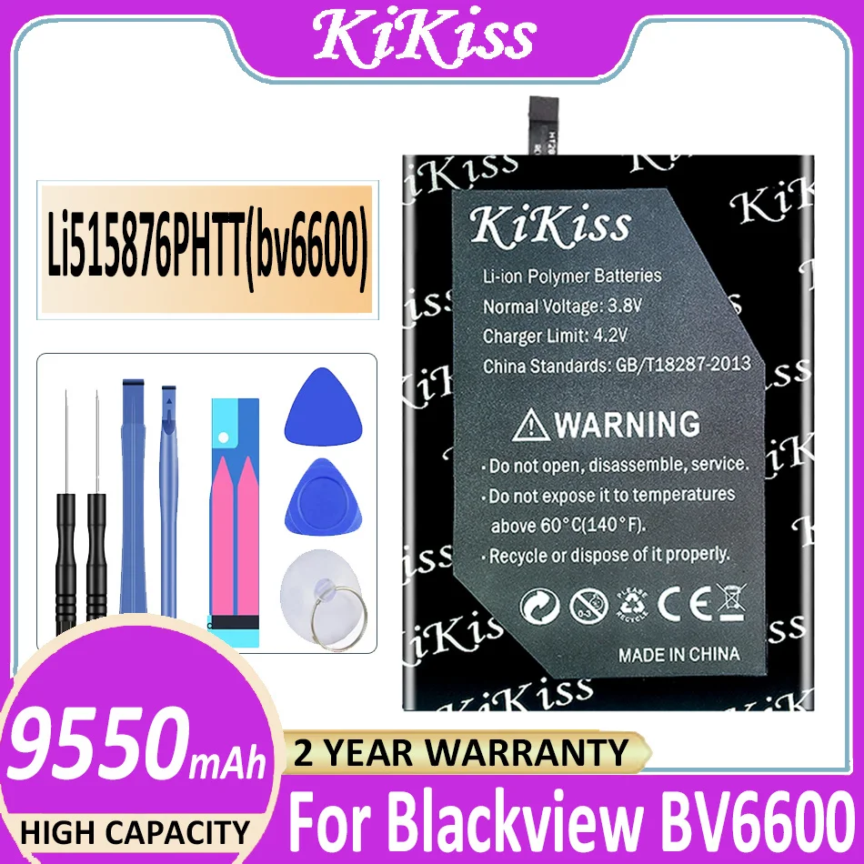 

9550mAh KiKiss Battery Li515876PHTT (bv6600) For Blackview BV6600 BV 6600 Helio A25 A 25 Bateria