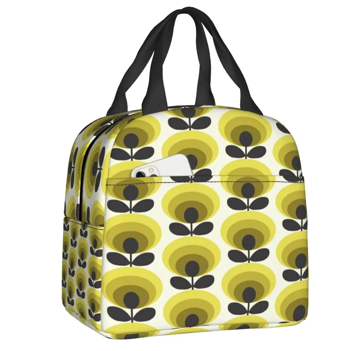 Orla Kiely Summer Flower Stem Resuable Lunch Boxes Women Waterproof Scandinavian Pattern Thermal Cooler Food Insulated Lunch Bag