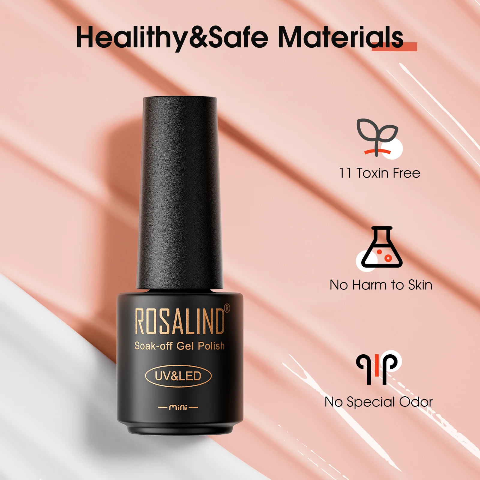 ROSALIND 45 Colors Nail Gel UV Gel Set with Base Matt Top Coat Nail Polish Soak Off Hybrid Semi Permanent for UV Gel Nail Beauty