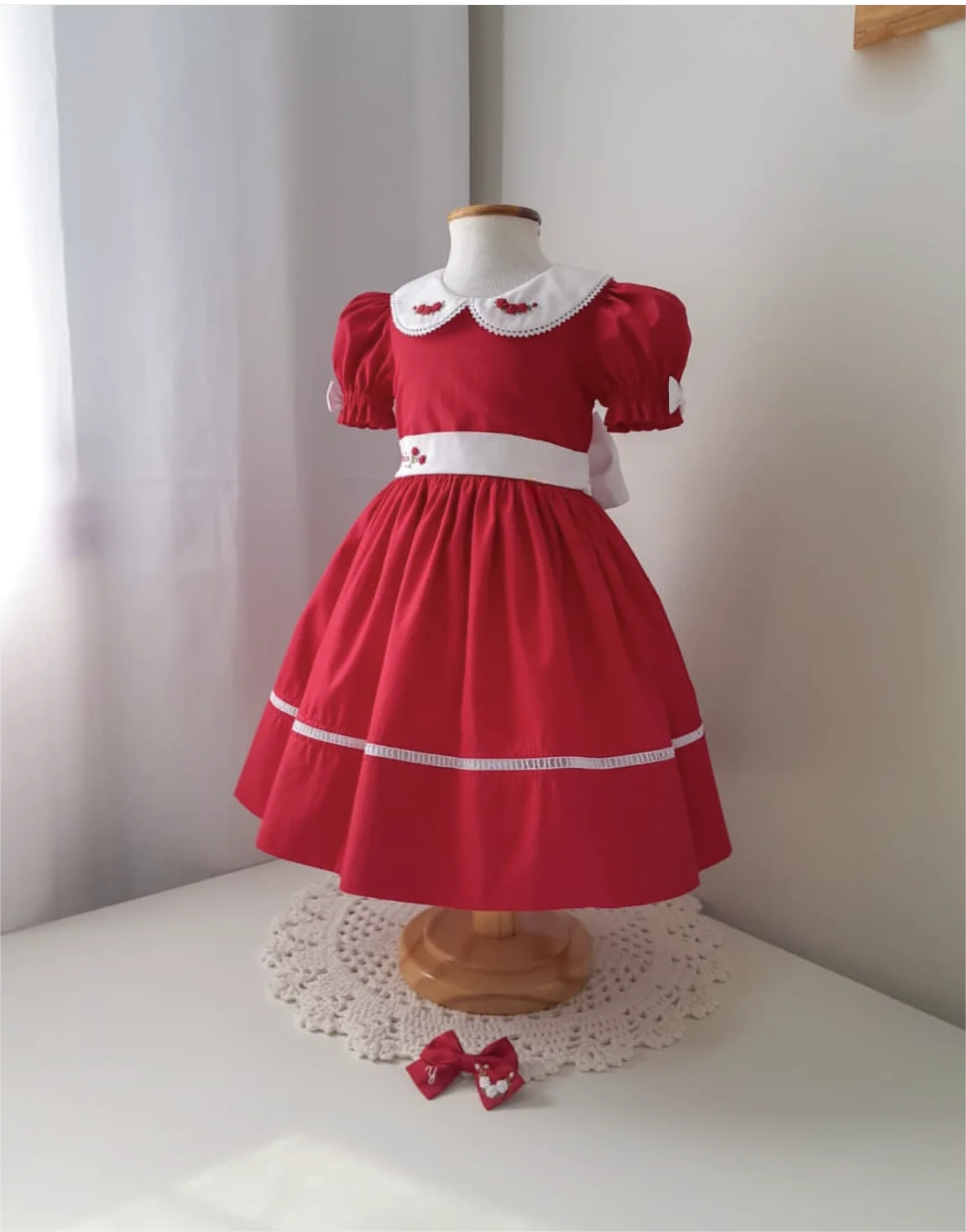 

0-12Y Baby Girl Summer Handmade Flower Embroidery White Dress for Birthday Holiday Photography Eid Casual B42