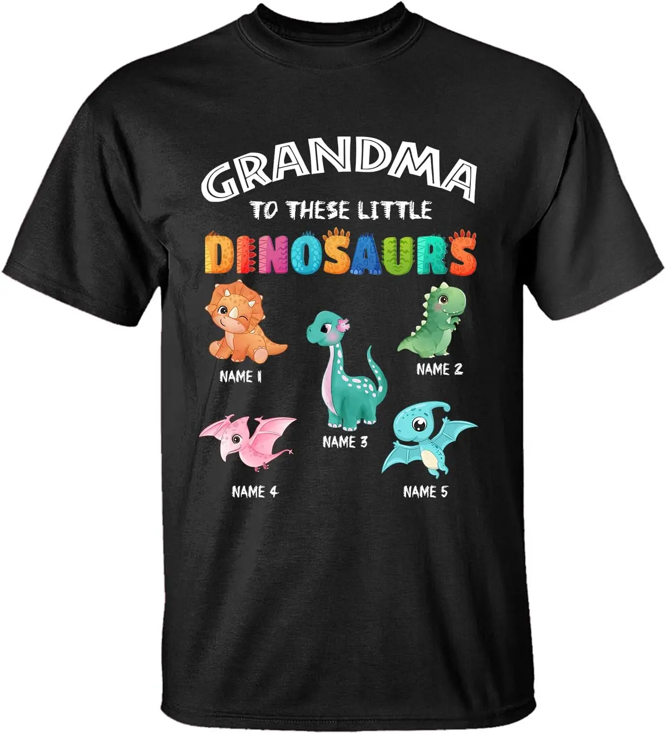 Футболка унисекс с бабушкой и этими маленькими динозаврами, 8 размеров, забавные персонализированные подарки для женщин, милая детская футболка с динозаврами на заказ