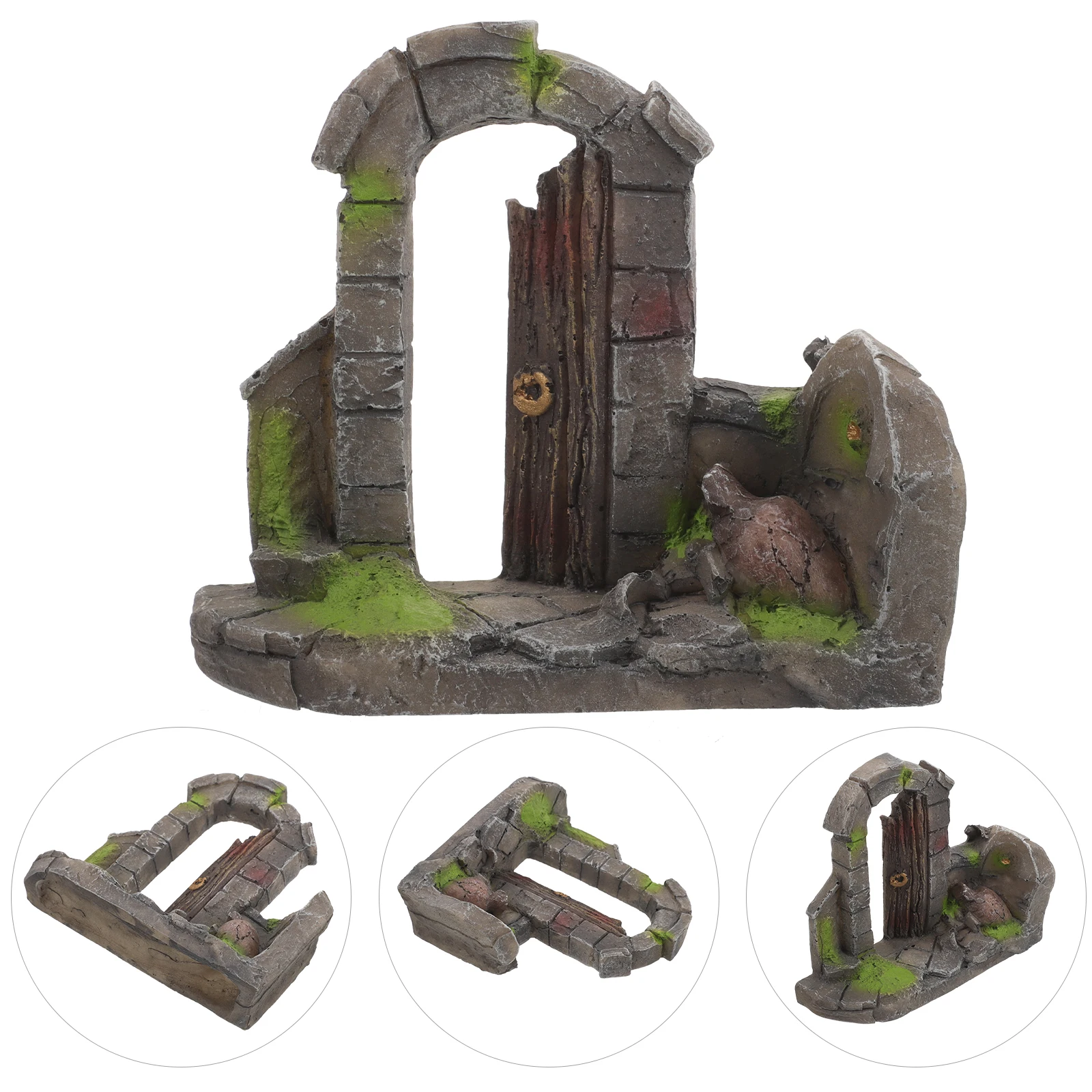 

Resin Craft Underwater Decor Tank Decor Door Pillar nament Aquarium L scaping Building Model Large Pet Supplies