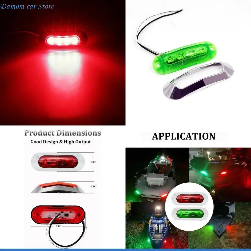 

A2UC 2Pcs Marine Boat Singnal Light 24V LED Navigation Deck Lamp Boat Deck Light