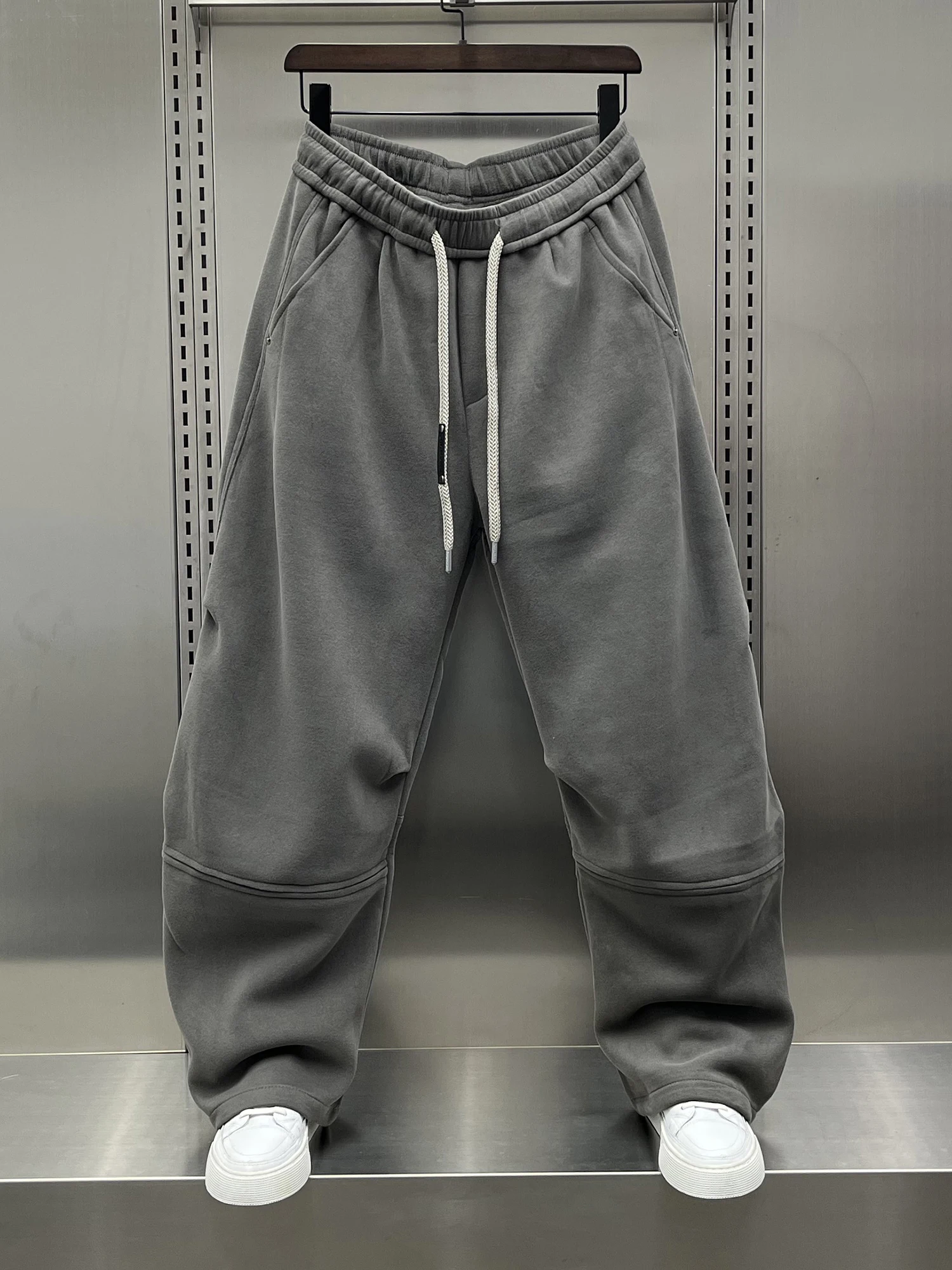 

Повседневные спортивные штаны American Sle Thiened, мужские осенние новинки 2025, свободные однотонные прямые длинные брюки в тон