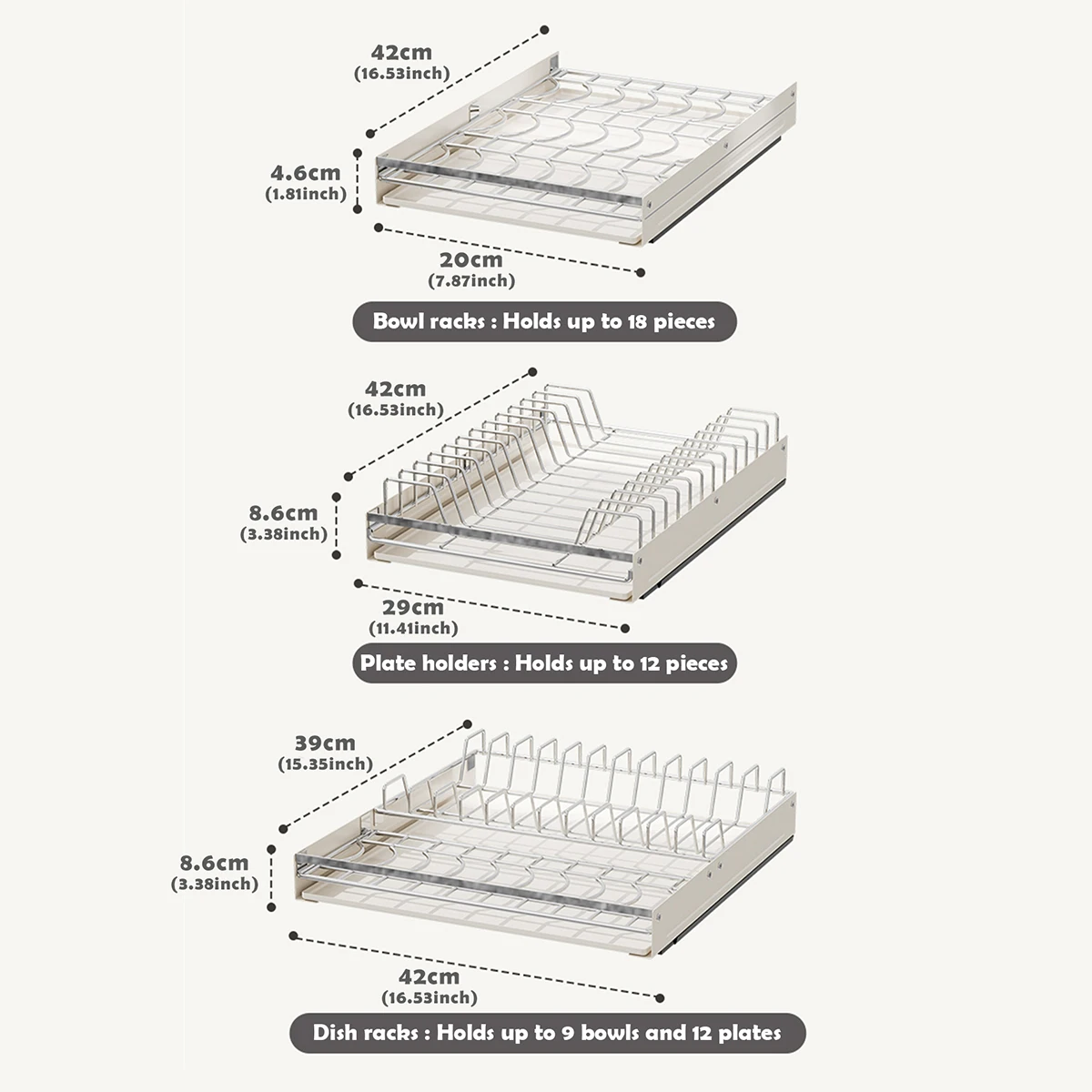 WMMO Integrated Pull-out Storage Rack for Dishe Free placement, Multi-purpose Pull-out Storage Rack for Kitchen