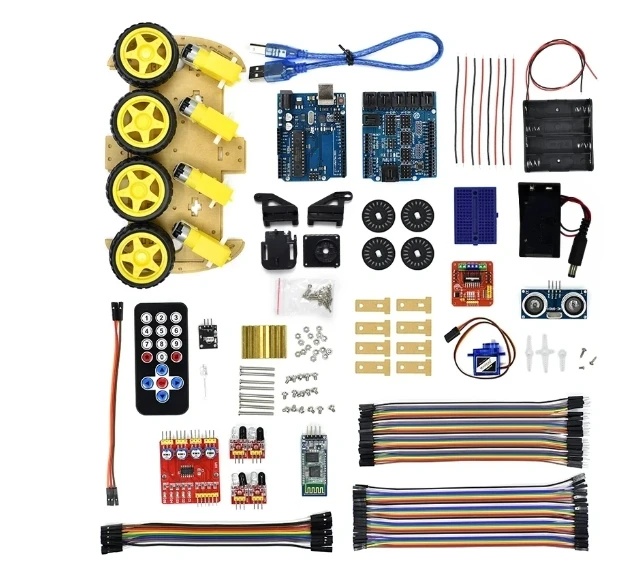 

Multifunction Bluetooth Controlled Robot Smart Car Kits Tons of Published Free Codes 4WD UNO R3 Starter Kit for arduino Diy Kit