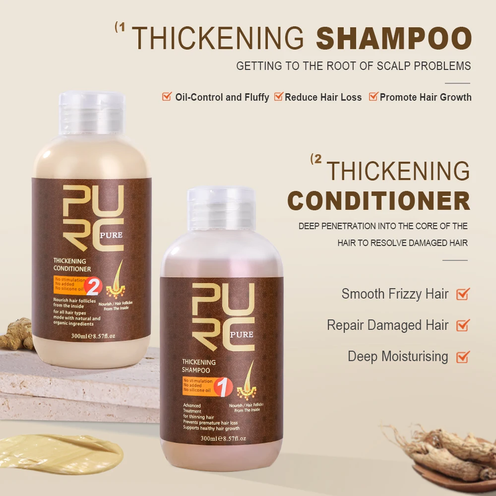 

PURC Hair Shampoo Conditioner Hair Oil Set Smoothing Hair Loss Treatment Repair Damamged Nourish Hair Care Products