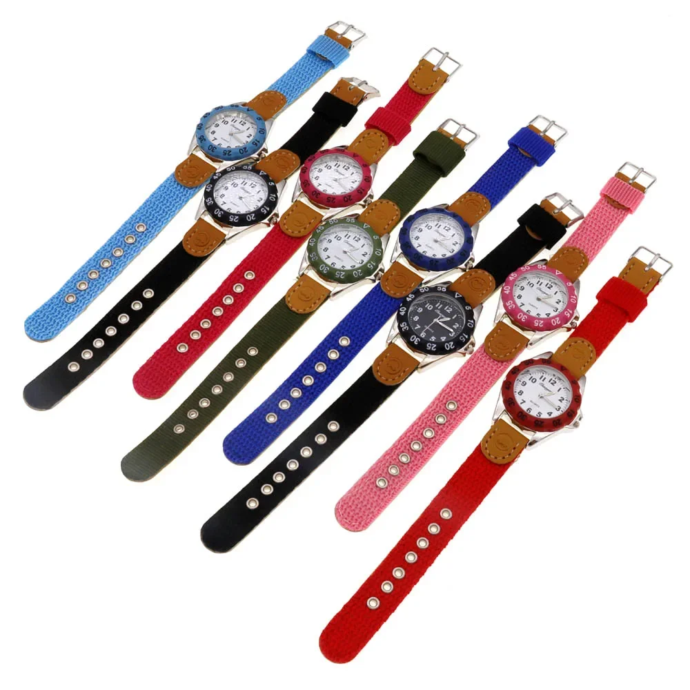 Mode Kinderen Horloges Lichtgevende Nylon Band Kids Horloge Jongen Meisjes Pols Quartz Sport Polshorloges