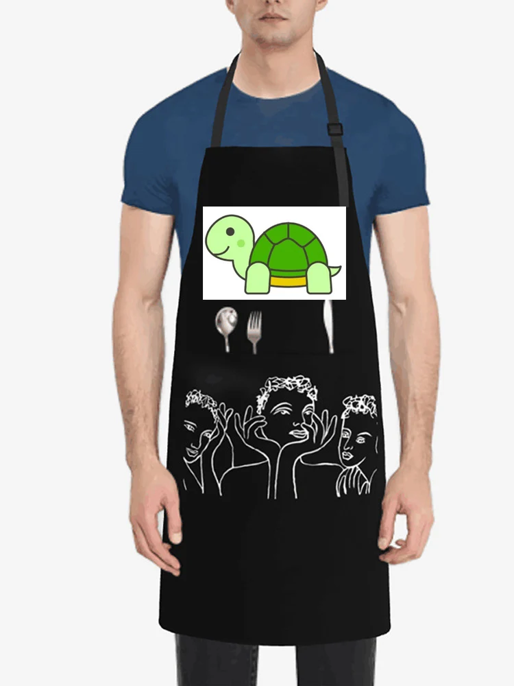 new style modern character apron household kitchen fashionable dirt resistant halter apron with pockets