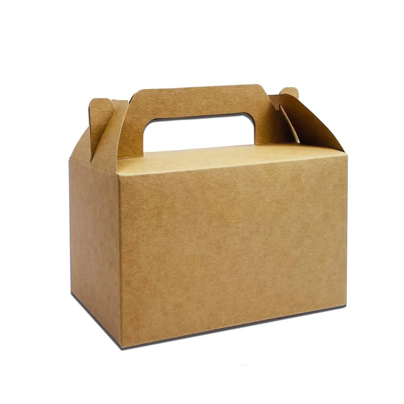 Angepasst-grenze Kraft Papier Handheld Cupcake Box Candy Cookie Fenster Box Backen Dessert Takeout Verpackung Box
