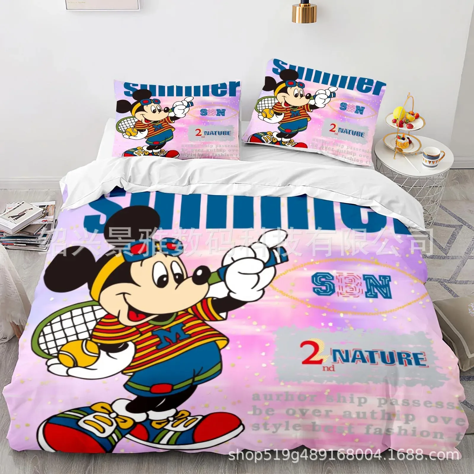 Mickey Minnie Mouse Bedding Sets Comforter Quilt Bed Cover Duvet Cover Pillow Case 2-3 Pieces Sets Kids Adult Size Cute Pattern