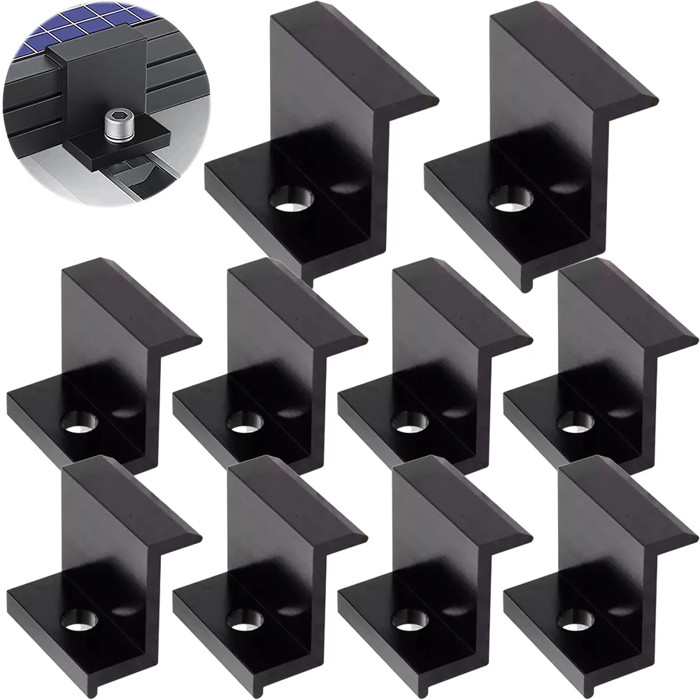 

10Pcs End Clamp Spare Parts Aluminum Alloy Replacement Solar Panel 30mm/32mm/35mm/40mm Assembly Mount Brand New