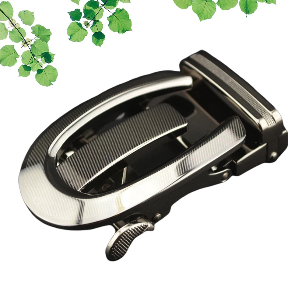 Hebilla de cinturón automática Moda Hombres Negocios Aleación Durable Resistente a los arañazos Fácil de montar Desmontar Accesorio Negro