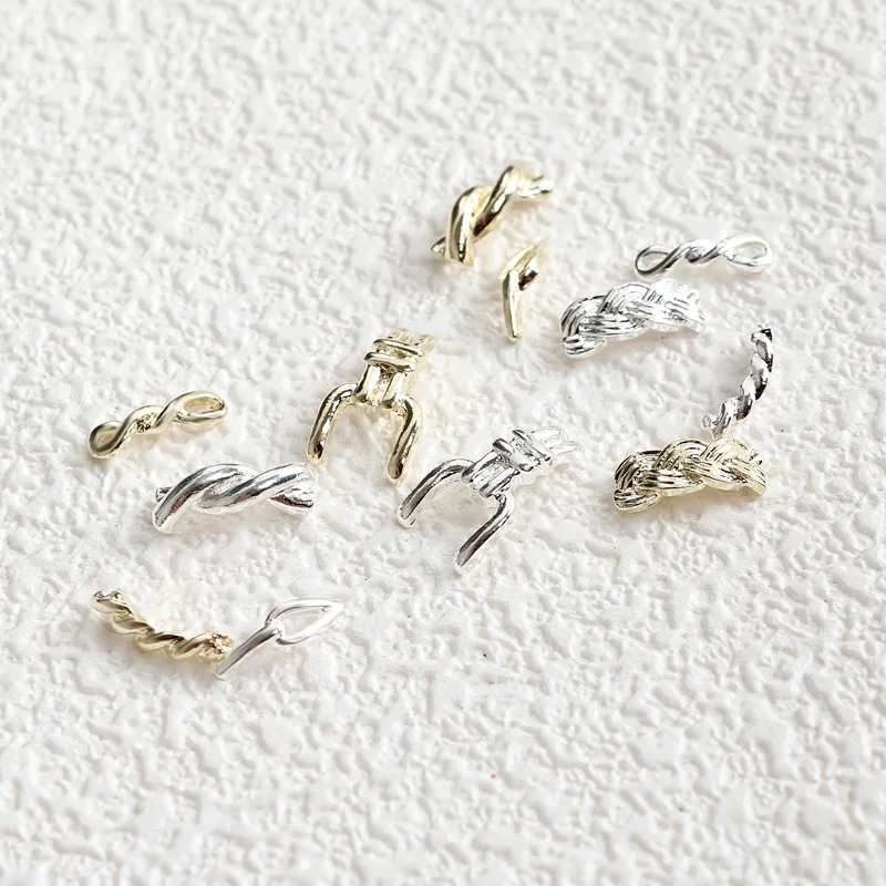 50 piezas de Metal 3D para decoración de uñas, hebilla de anillo roscada de Metal, accesorios, piezas para decoración de uñas, diseño, suministros de decoración para manicura, Material