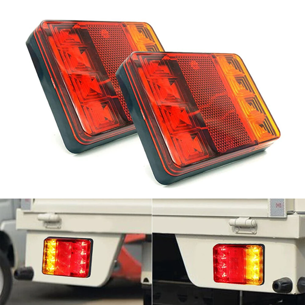 2Pcs 120×95×22mm Multi‑Function Rear Warning Tail Light FIT FOR 12V Truck Trailer UTE Camper Van Boat Lamp