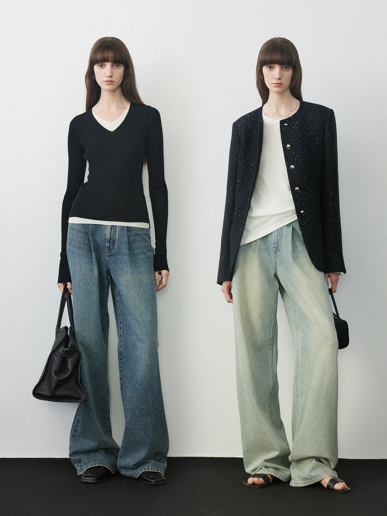 

Длинные хлопковые джинсы River с длинными штанинами, джинсовые широкие брюки, всесезонные женские премиальные Faion