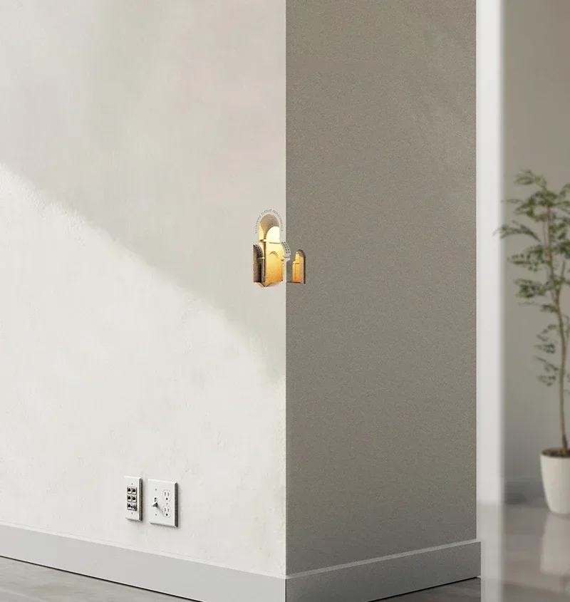 Simple Gypsum Induction Wall Lamp Embedded Staircase Corner Living Room Corridor Corner Gypsum Lamp Modern Indoor LED Wall Lamp