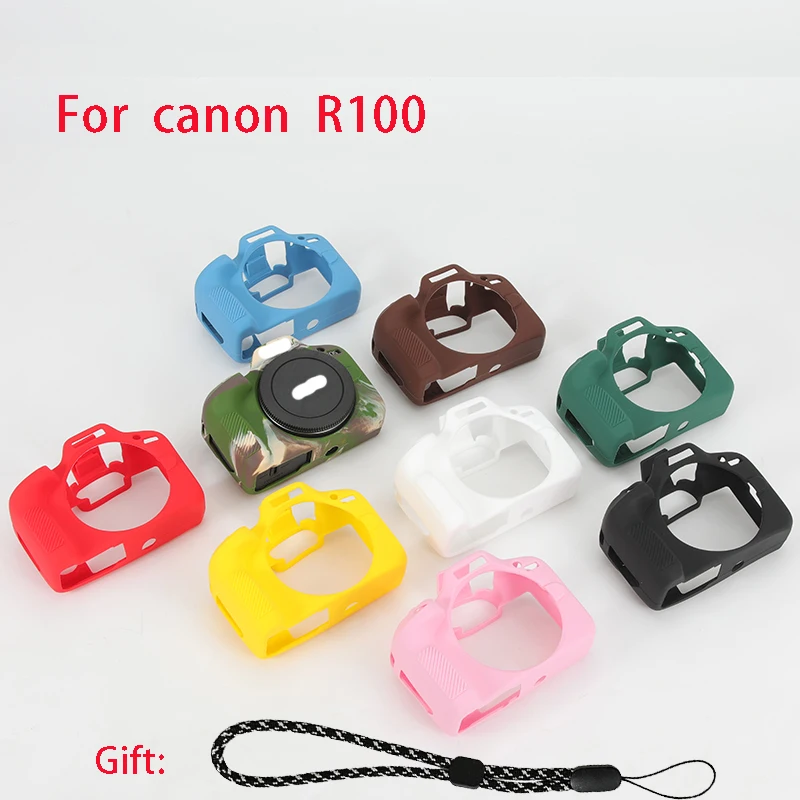 Bolsa de silicone para câmera, adequada para Canon R100, capa protetora macia, à prova de choque e resistente a arranhões.