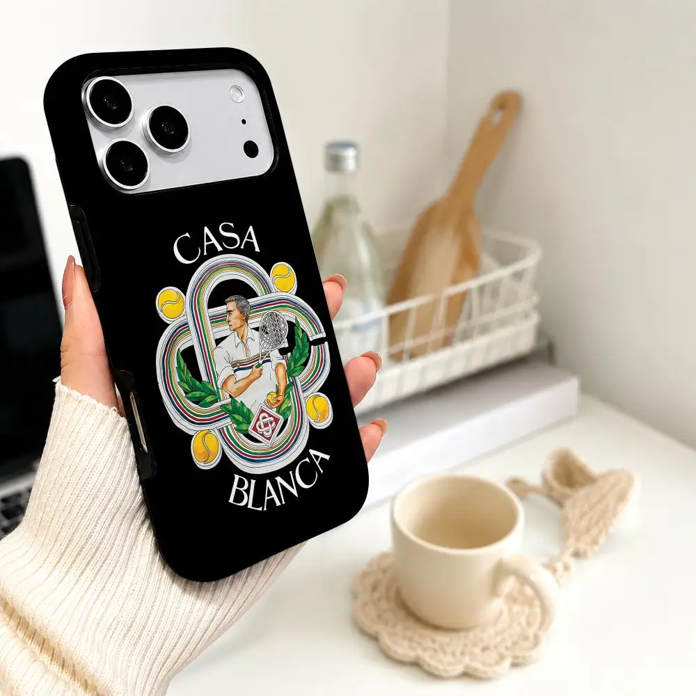 Phone Case Film material 2-in-1 Shell FOR IPhone 17 16 15 14 12 17Air 16e 13 Pro MAX 16Plus Hot Casablanca Cover