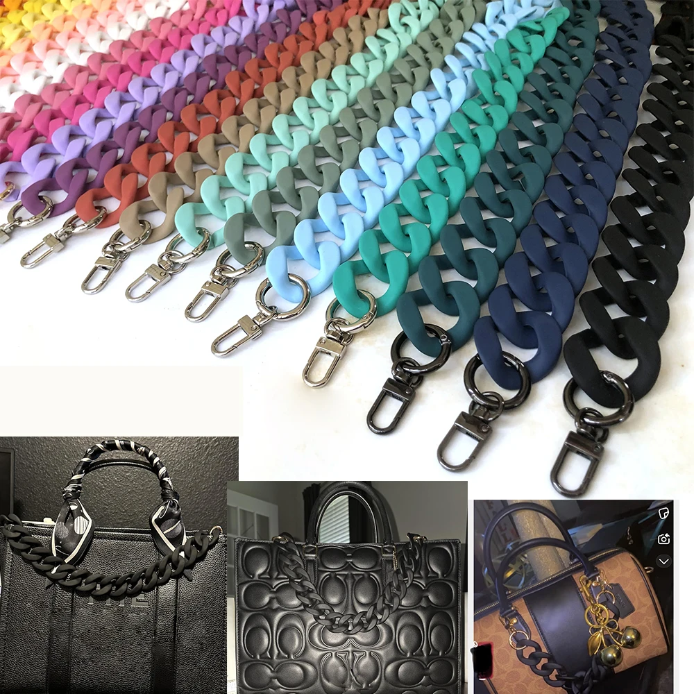 

60cm Acrylic Strap Chain Fashion Women's Handbag AccessoriesResin Luxury Frosted Watch Strap Clutch Shoulder Bag DIY