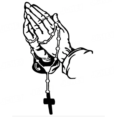 Imagen 2 del producto Pegatinas láser de gesto de oración de coche, pegatinas decorativas de estilo de carrocería de coche a la moda, Dios Jesucristo, creatividad