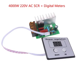 1pc 4000W AC 220V SCR Voltage Regulator Motor Speed Temperature Controller