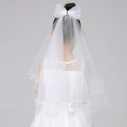 Wedding Veil for Kids with Comb Girls First Communion Veil Tulle Veils Wedding Hair Accessories 2 Tier Short Length