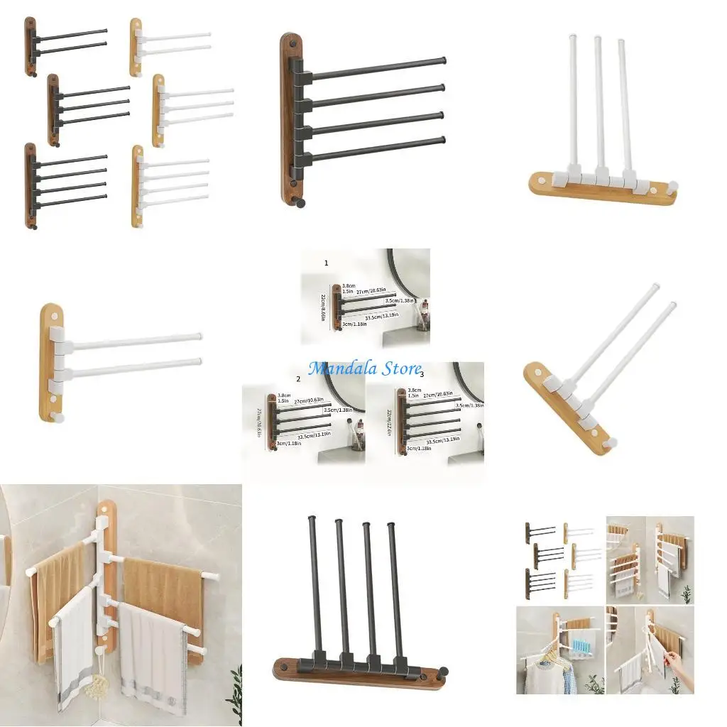 

U2JC Space Saving Towel Rack Not Drill Easy Installs Towel Hangers Bathroom Towel Rack