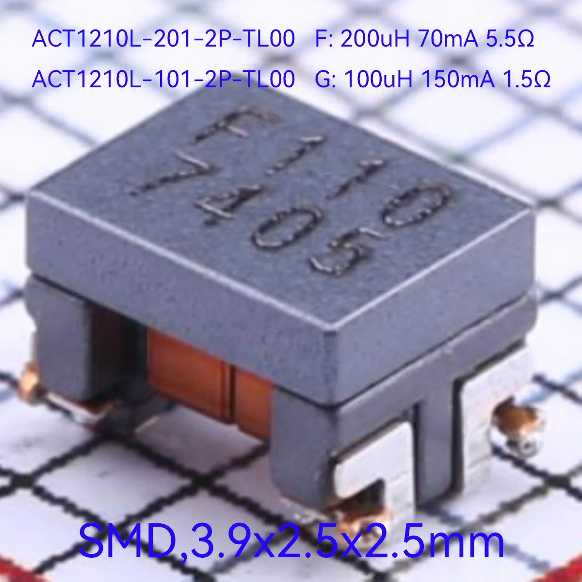 10 قطعة الأصلي ACT1210L مرشح الوضع المشترك F G SMD ، 3.9x2.5x2.5 مللي متر CMC 200UH 70MA 2LN AEC-Q200 100UH 150MA 80V 1.5Ω 5.5Ω 101 201