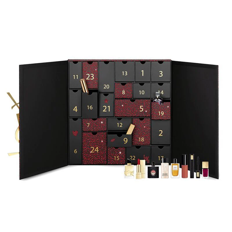 Customization.Custom Retail Diy Glitrer Empty Christmas Make up Eyelash Beauty Packaging Advent Calendar 30 Days