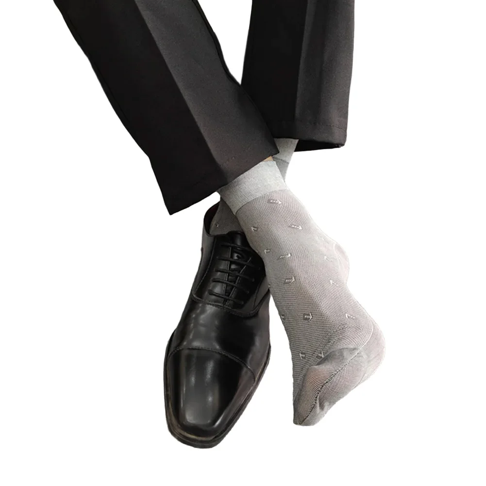 Mens Business Dress Socks Elastic Breathable Tube Sheer Socks Ultrafine Thin Socks for Formal Occasions Size EUR 36 to 46