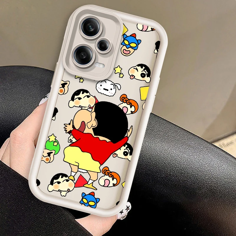 Crayon Shin Chan Cartoon Anime Eye Ladder For Xiaomi Redmi Note 13 12 12C 11 11S 10 10C 10A 9C 9A Pro 5G Soft Phone Case