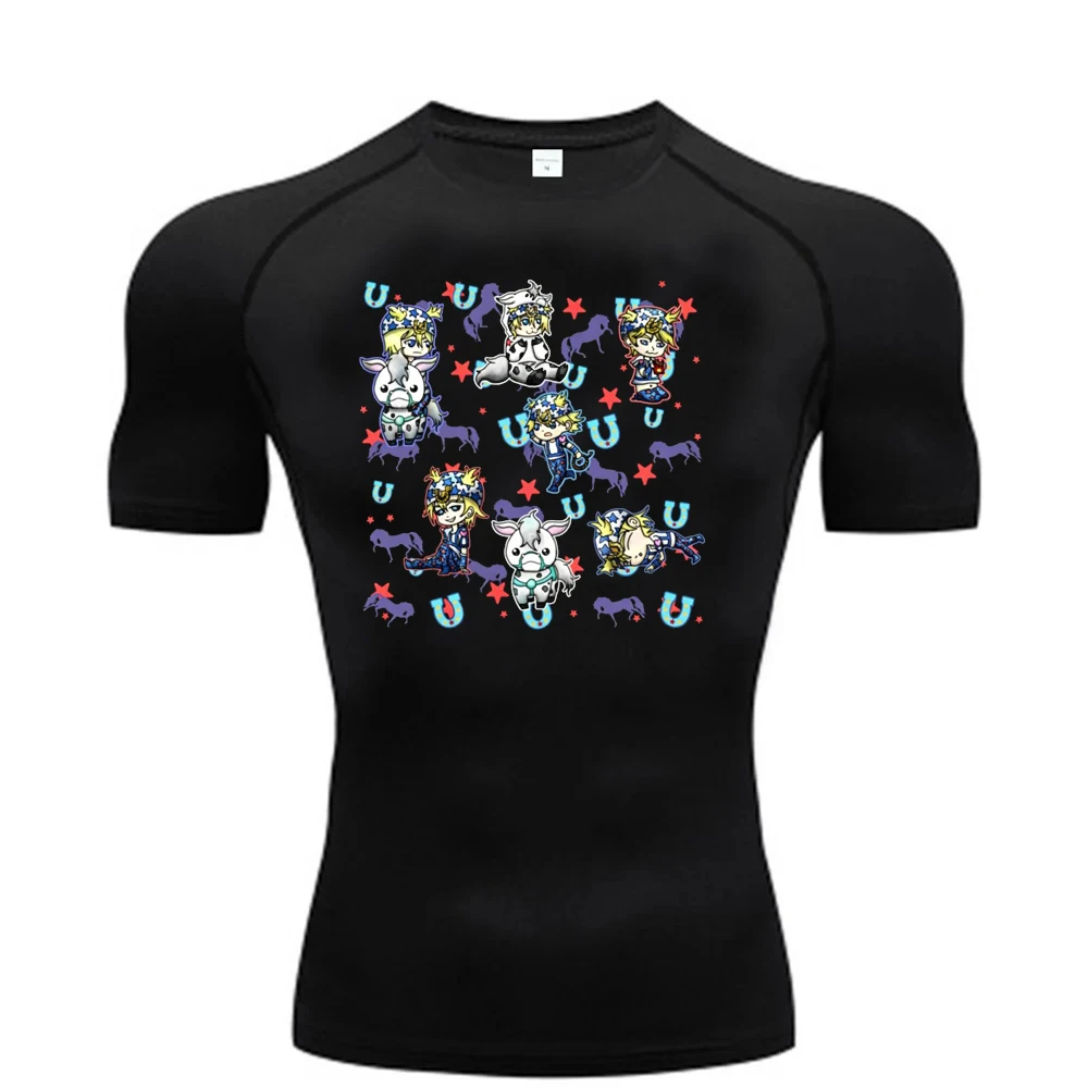 Jojo's Bizarre Adventure tshirt Quick-Dry Bodybuilding dollette 2000s scene  goth cute Retro aesthetic baddie emo