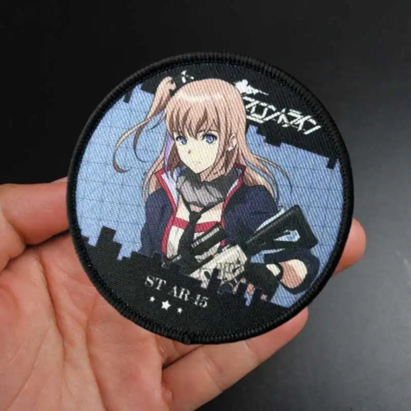 

Girls' Frontline Anime Patch on Clothes Tactical Print Morale Badge Hook Loop Military Patches Backpack Decorative Sticker