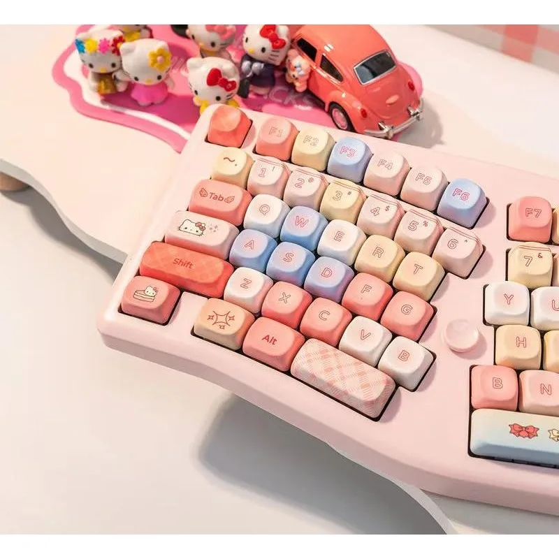 Sanrio Kawaii hello kitty Cinnamoroll Keycaps PBT Mechanical Keyboard Key Caps MOS Highly Cute Keyboard Accessories