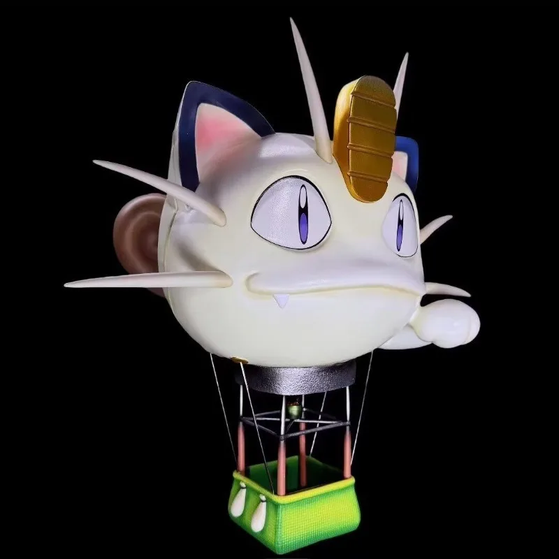 38cm Anime Pokemon FigureRocket Team Meowth Hot Air Balloon Anime Collection Model Desktop Ornaments Holiday Gifts Children Toys