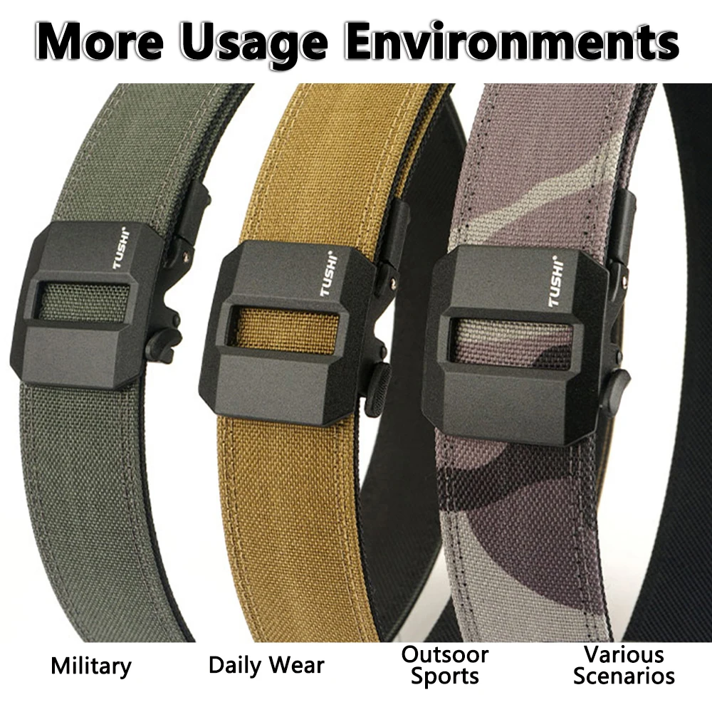 ALPTACTICS Hard Tactical Belt for Men Metal Automatic Buckle IPSC Gun Belt 1100D Nylon Military Belt Outdoor Sports Girdle Male