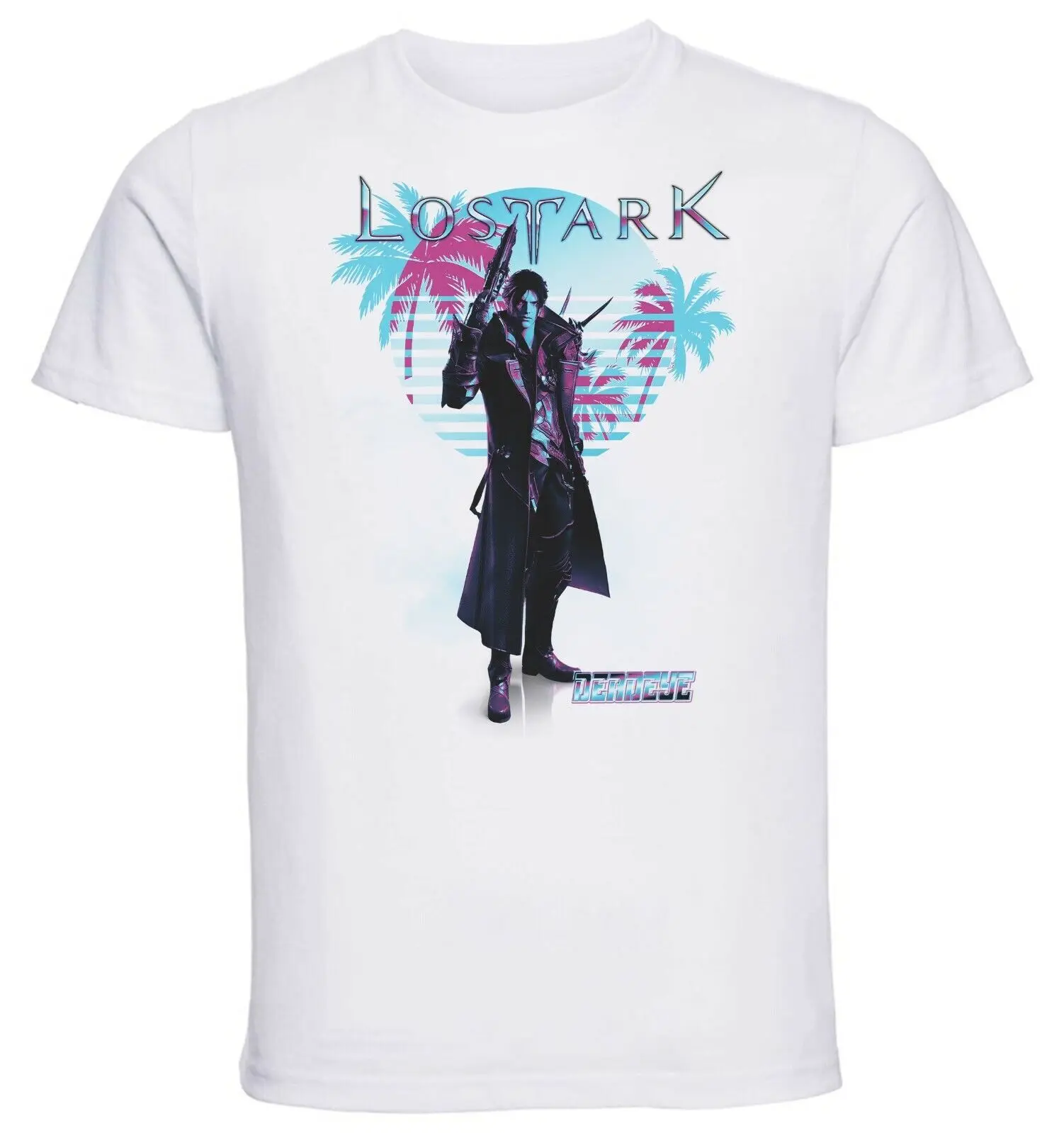 

White TShirt White Knit Vaporwave Lost Ark Deadeye